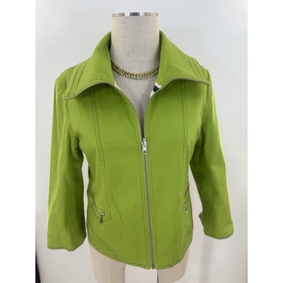 Euc Women’s Medium City Girl Nancy Bolen Tropical Print Jacket Reversible - Picture 6 of 8